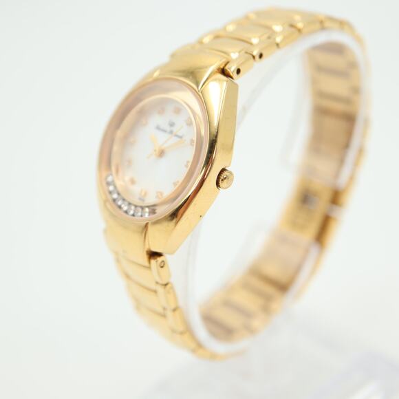 Lucien Piccard Gold Tone Womens Watch 26mm Swiss Sapphire Crystal Float Diamonds - Picture 10 of 14